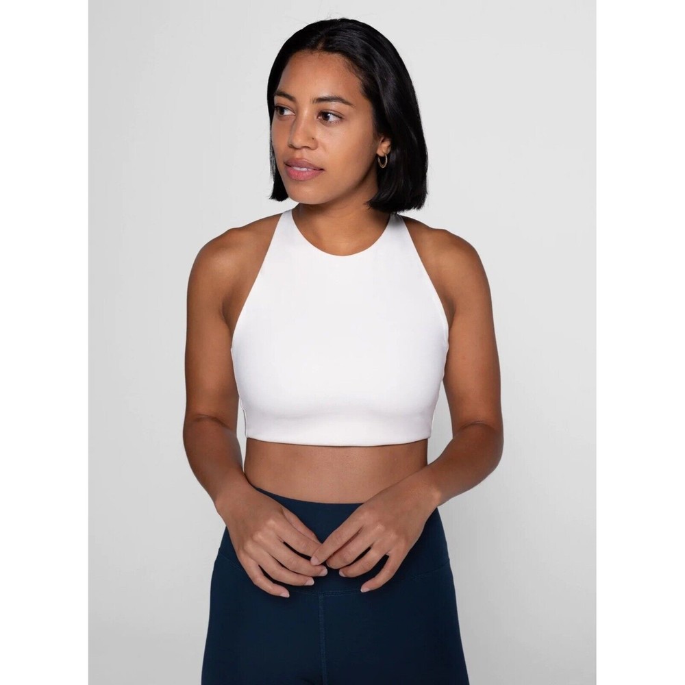 Girlfriend Collective Topanga Halter Bra White - Women’s L